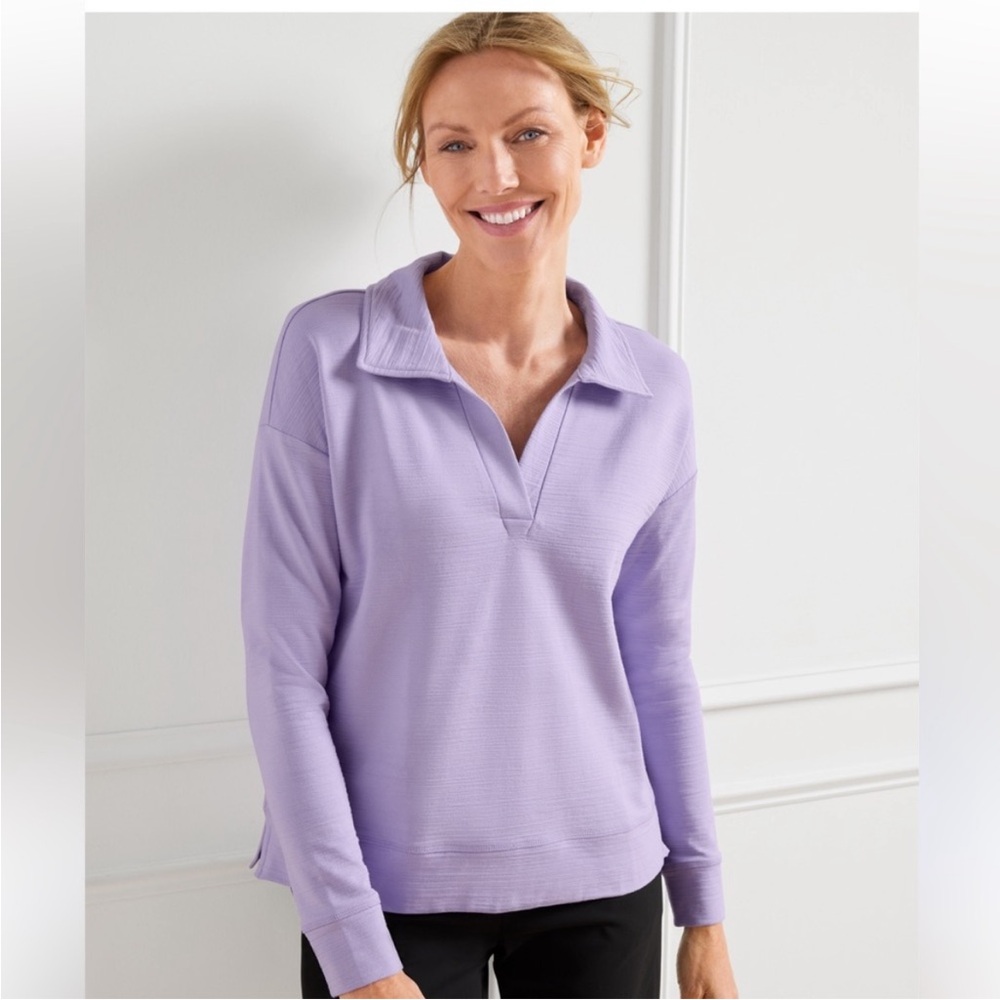Talbots Soft Lavender Knit Top Size Medium‎